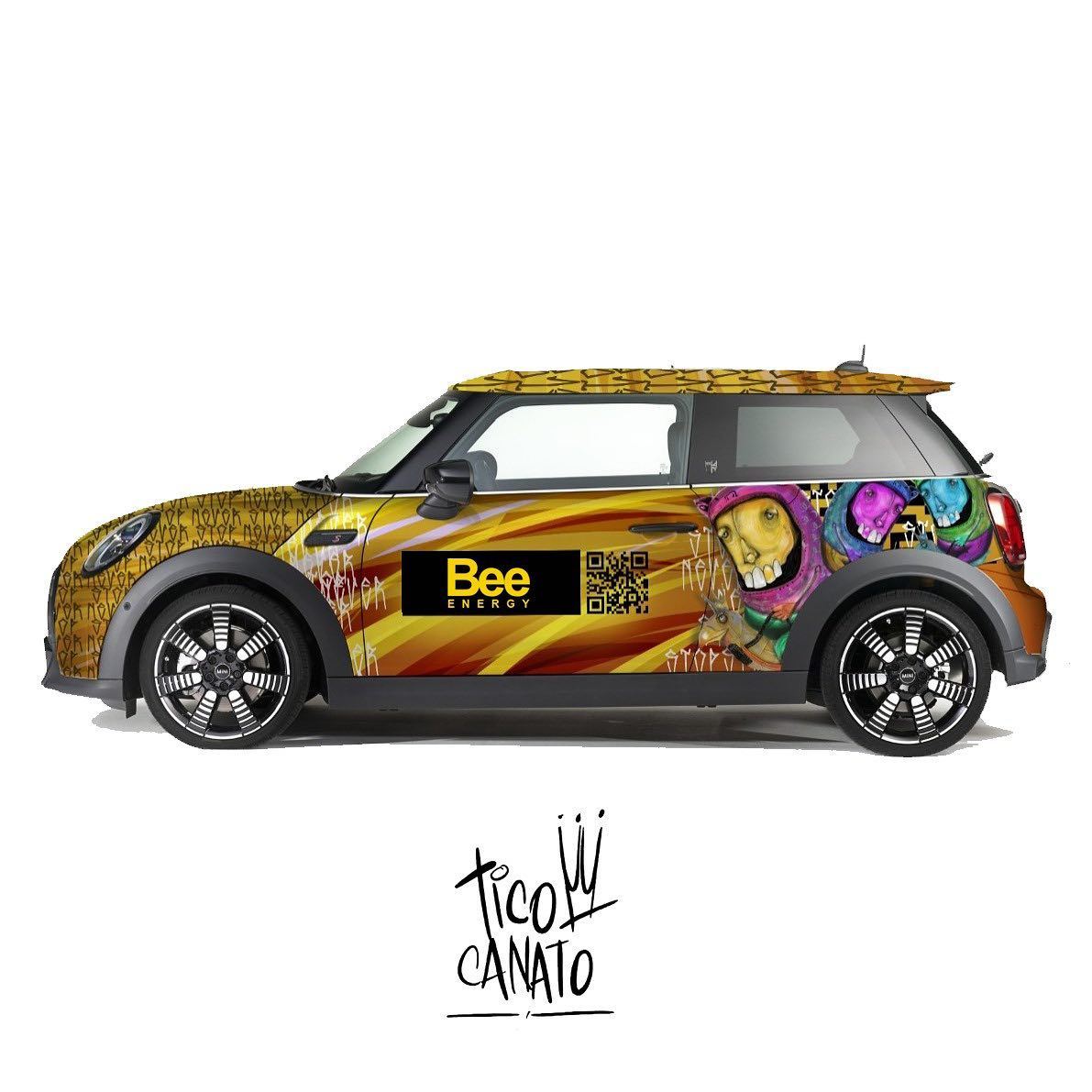 Mini elétrico da Bee Energy customizado por Tico Canato
