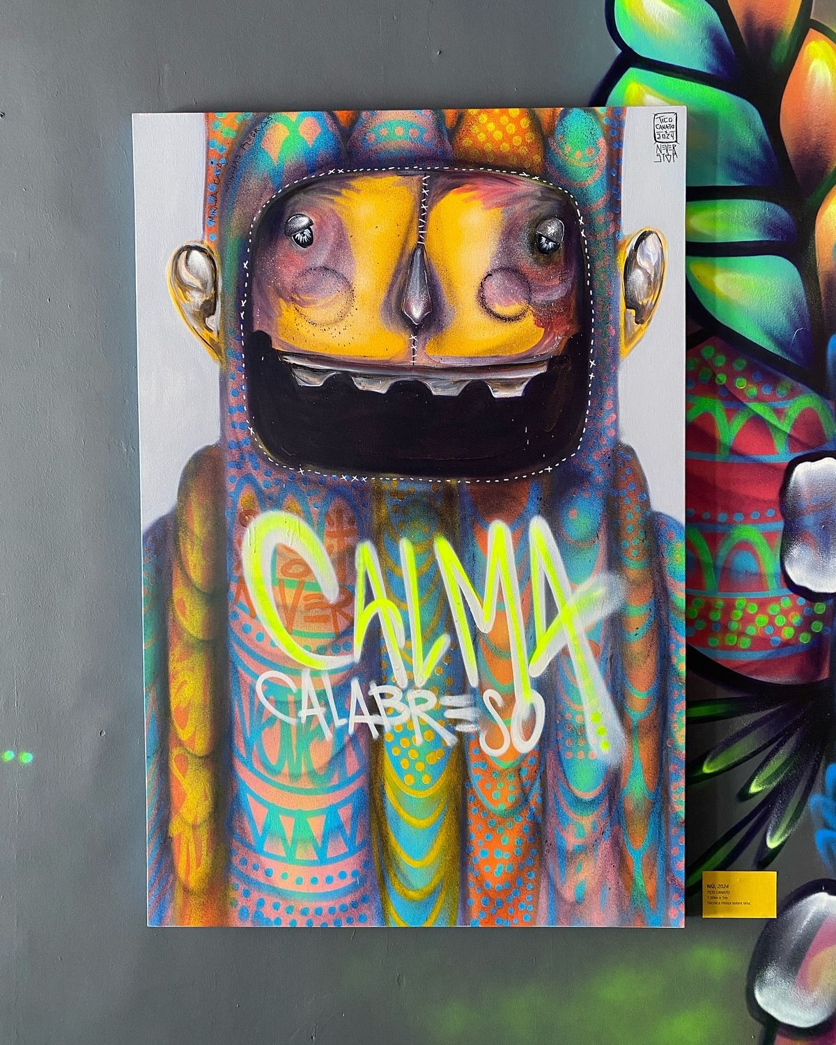 Obra Nú, técnica mista, 100 x 150 cm, exposição O Sagrado, 2024